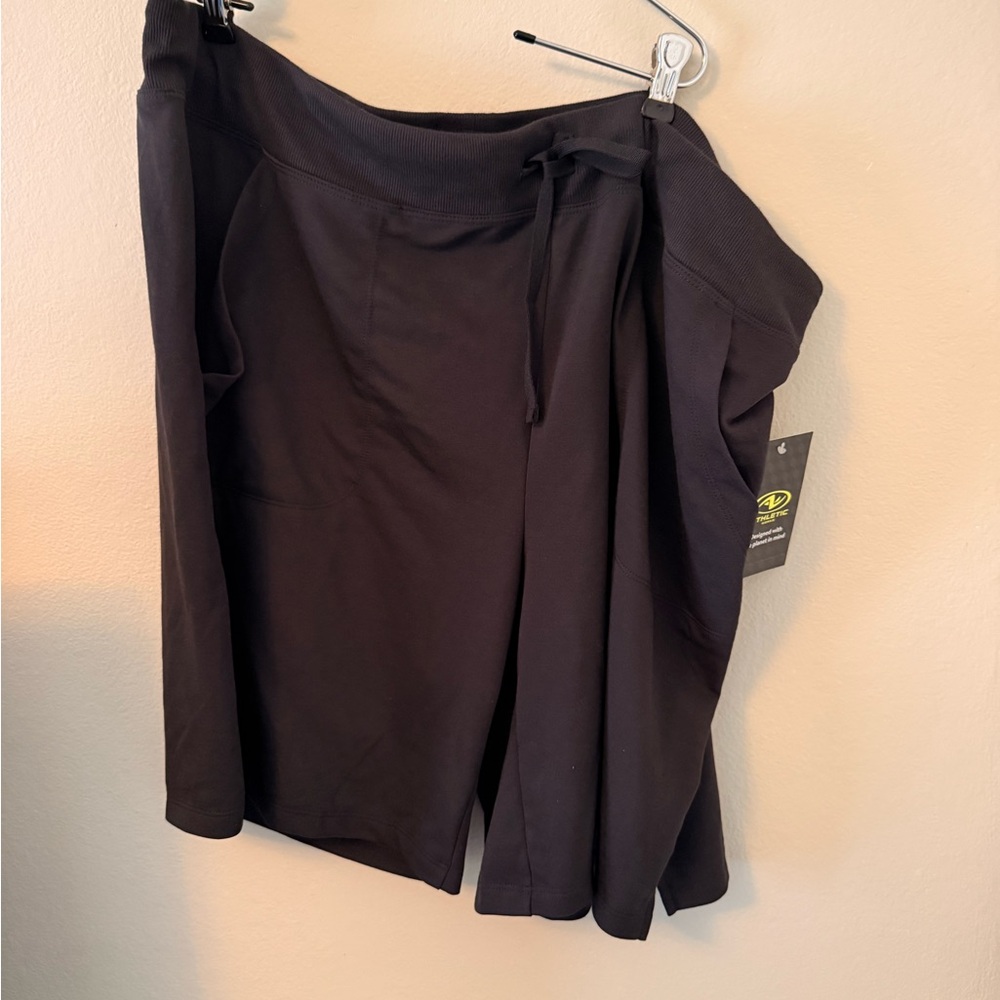 Athletic Works Black Midi Wrap Skirt with Drawstring